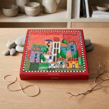 Prato em Porcelana Egan Paese Mio 30,5cm Vermelho: Eleg�ncia e Sofistica��o na Mesa