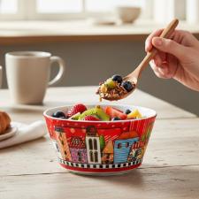 Bowl em Porcelana Egan Italy Paese Mio 420ml Vermelho: Charme e Tradi��o Italiana � Mesa