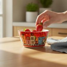Bowl em Porcelana Egan Italy Paese Mio 420ml Vermelho: Charme e Tradi��o Italiana � Mesa