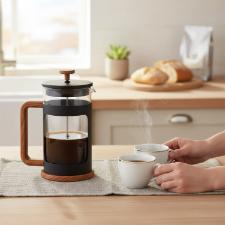 Cafeteira French Press Bialetti Woody 1 litro Preta: Design Escandinavo e Caf� em Grande Estilo