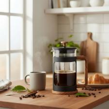 Cafeteira French Press Bialetti Woody 1 litro Preta: Design Escandinavo e Caf� em Grande Estilo