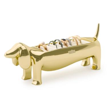 Umbra Dachsie Porta-An�is de Metal Dourado 14cm