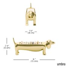 Umbra Dachsie Porta-An�is de Metal Dourado 14cm