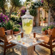 Dispenser / Suqueira em cristal ecol�gico Wolff Palm Tree 2 litros: Charme e Sofistica��o Tropical