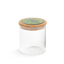 Pote em Vidro e Tampa em Bambu e Cer�mica Egan Cocoric� Verde 650ml 10x12cm