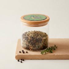 Pote em Vidro e Tampa em Bambu e Cer�mica Egan Cocoric� Verde 650ml 10x12cm