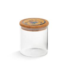Pote em Vidro e Tampa em Bambu e Cer�mica Egan Cocoric� Amarelo 650ml 10x12cm