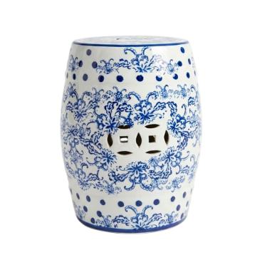 Banqueta Seat Garden em Cer�mica China Shopping Floral Blue 45x32cm: Requinte e Tradi��o Oriental