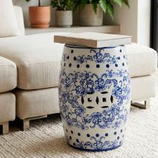 Banqueta Seat Garden em Cer�mica China Shopping Floral Blue 45x32cm: Requinte e Tradi��o Oriental
