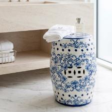 Banqueta Seat Garden em Cer�mica China Shopping Floral Blue 45x32cm: Requinte e Tradi��o Oriental