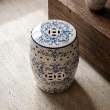 Banqueta Seat Garden em Cer�mica China Shopping Floral Blue 45x32cm: Requinte e Tradi��o Oriental
