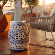 Banqueta Seat Garden em Cer�mica China Shopping Floral Blue 45x32cm: Requinte e Tradi��o Oriental