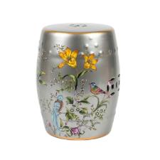 Banqueta Seat Garden em Cer�mica China Shopping Flower Bird 45x32cm: Requinte e Est�tica Oriental