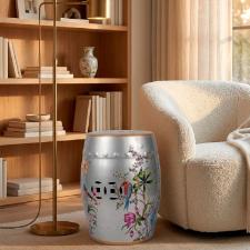 Banqueta Seat Garden em Cer�mica China Shopping Flower Bird 45x32cm: Requinte e Est�tica Oriental