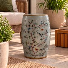 Banqueta Seat Garden em Cer�mica China Shopping Birds and Butterflies 45x32cm: Requinte e Estampa Natural