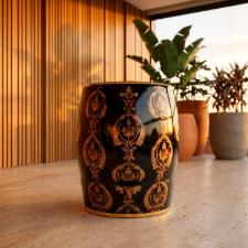 Banqueta Seat Garden em Cer�mica China Shopping Imperial Black 45x32cm: Sofistica��o e Luxo Contempor�neo
