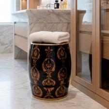 Banqueta Seat Garden em Cer�mica China Shopping Imperial Black 45x32cm: Sofistica��o e Luxo Contempor�neo