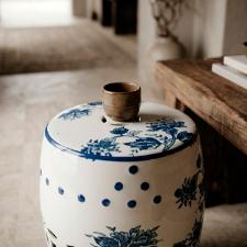 Banqueta Seat Garden em Cer�mica China Shopping Classic Floral 45x32cm: Requinte e Estampa Cl�ssica