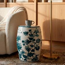 Banqueta Seat Garden em Cer�mica China Shopping Classic Floral 45x32cm: Requinte e Estampa Cl�ssica
