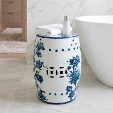 Banqueta Seat Garden em Cer�mica China Shopping Classic Floral 45x32cm: Requinte e Estampa Cl�ssica