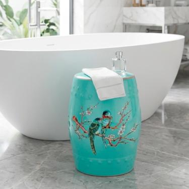 Banqueta Seat Garden em Cer�mica China Shopping Floral Avian 45x32cm: Requinte e Estampa Bot�nica