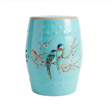 Banqueta Seat Garden em Cer�mica China Shopping Floral Avian 45x32cm: Requinte e Estampa Bot�nica