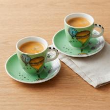 Jogo de 2 X�caras para Caf� Espresso Egan Giramondo Verde 80ml: Leve Encanto para sua Mesa