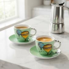 Jogo de 2 X�caras para Caf� Espresso Egan Giramondo Verde 80ml: Leve Encanto para sua Mesa