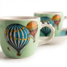 Jogo de 2 X�caras para Caf� Espresso Egan Giramondo Verde 80ml: Leve Encanto para sua Mesa