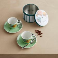 Jogo de 2 X�caras para Caf� Espresso Egan Giramondo Verde 80ml: Leve Encanto para sua Mesa