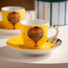Jogo de 2 X�caras para Caf� Espresso Egan Giramondo Amarela 80ml: Leve Encanto para sua Mesa