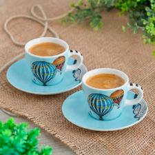 Jogo de 2 X�caras para Caf� Espresso Egan Giramondo Azul 80ml: Leve Encanto para sua Mesa
