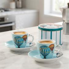 Jogo de 2 X�caras para Caf� Espresso Egan Giramondo Azul 80ml: Leve Encanto para sua Mesa