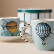 Jogo de 2 X�caras para Caf� Espresso Egan Giramondo Azul 80ml: Leve Encanto para sua Mesa