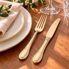 Faqueiro em A�o Inox St. James Venetian Champanhe Gold 101 Pe�as: Sofistica��o e Requinte