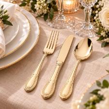 Faqueiro em A�o Inox St. James Venetian Champanhe Gold 101 Pe�as: Sofistica��o e Requinte