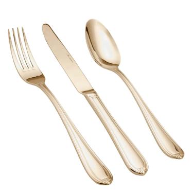 Faqueiro em A�o Inox St. James King Thomas Champanhe Gold 101 Pe�as: Realeza na Sua Mesa