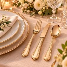 Faqueiro em A�o Inox St. James King Thomas Champanhe Gold 101 Pe�as: Realeza na Sua Mesa