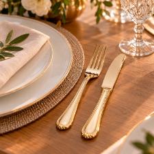 Faqueiro em A�o Inox St. James King Thomas Champanhe Gold 101 Pe�as: Realeza na Sua Mesa