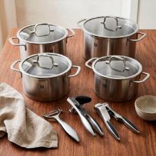 Jogo de Panelas Inox Zwilling Trueflow 4 Pe�as + Kit Utens�lios: Alta Performance