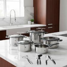 Jogo de Panelas Inox Zwilling Simplify 5 Pe�as + Kit Utens�lios: Inova��o na Cozinha