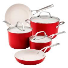 Jogo de Panelas KitchenAid 8 Pe�as Cer�mica Empire Red: Cor Ic�nica e Alta Performance