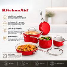 Jogo de Panelas KitchenAid 8 Pe�as Cer�mica Empire Red: Cor Ic�nica e Alta Performance