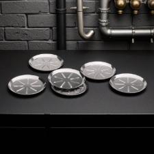 Jogo de porta-copos em a�o inox Forma 6 pe�as: Prote��o e estilo para sua mesa