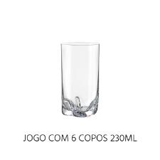 Jogo de copos para �gua Gremax 20.589.230 Bohemia Trio com 6 copos em cristal 230ml