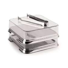 Porta-frios base inox e tampa em acr�lico Forma Vision 9x15,5x15,5cm 5 pe�as