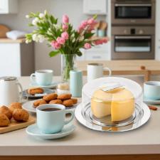 Prato para queijo em inox com c�pula de acr�lico Forma Vision 25cm: Sofistica��o e prote��o na mesa