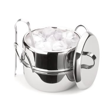 Balde T�rmico para Gelo Forma 1 Litro com Pin�a em A�o Inox Design Funcional