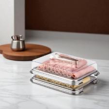 Jogo de 5 pe�as porta-frios Forma Vision em a�o inox com pin�a: Eleg�ncia e praticidade para servir