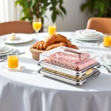 Jogo de 5 pe�as porta-frios Forma Vision em a�o inox com pin�a: Eleg�ncia e praticidade para servir